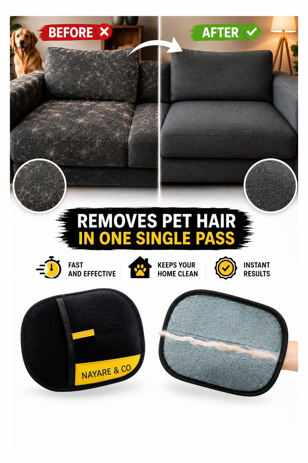 Reusable Pet Hair Removal Glove