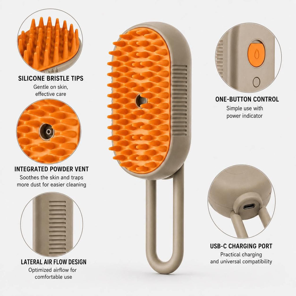 3-in-1 Pet Grooming Brush for Dogs & Cats | Self-Cleaning Massage & Hair Removal Comb