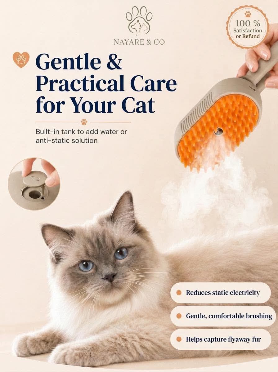 3-in-1 Pet Grooming Brush for Dogs & Cats | Self-Cleaning Massage & Hair Removal Comb